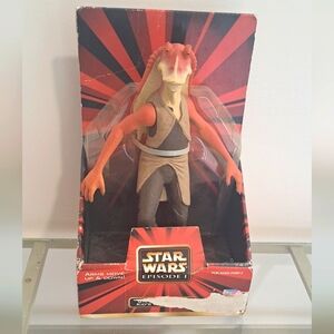 Vintage- Star Wars Episode I Jar Jar Binks Figure - Orange and Brown